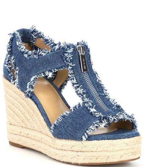 michael kors berkley wedge natural|michael kors denim wedge sandals.